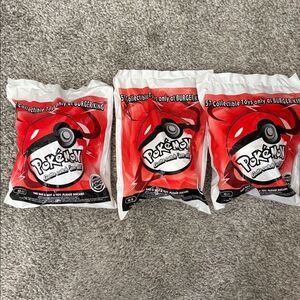 NINTENDO POKEMON 1999 BURGER KING POKEBALL LOT OF 3